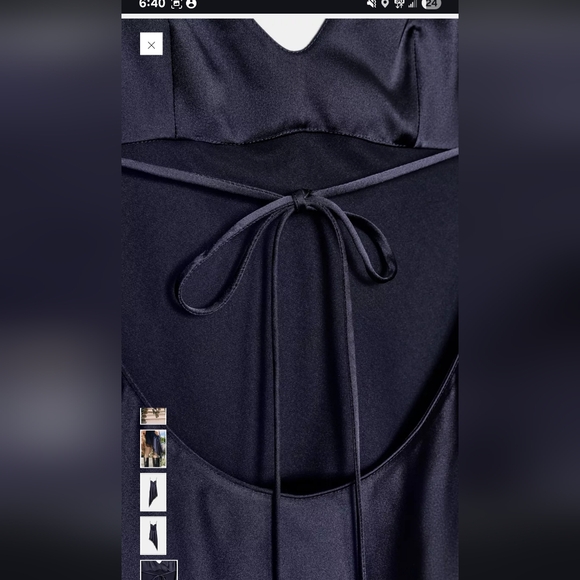 Zara Navy Asymmetrical Dress with Lace Detail - Picture 7 of 10